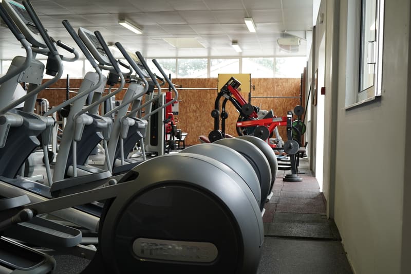 Machines de cardio alignées le long des fenêtres